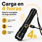 Linterna Táctica de Largo Alcance | Recargable, 5 Modos, Aluminio Reforzado [COMPRA 1 Y LLÉVATE 2]