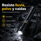 Linterna Táctica de Largo Alcance | Recargable, 5 Modos, Aluminio Reforzado [COMPRA 1 Y LLÉVATE 2]
