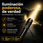Linterna Táctica de Largo Alcance | Recargable, 5 Modos, Aluminio Reforzado [COMPRA 1 Y LLÉVATE 2]