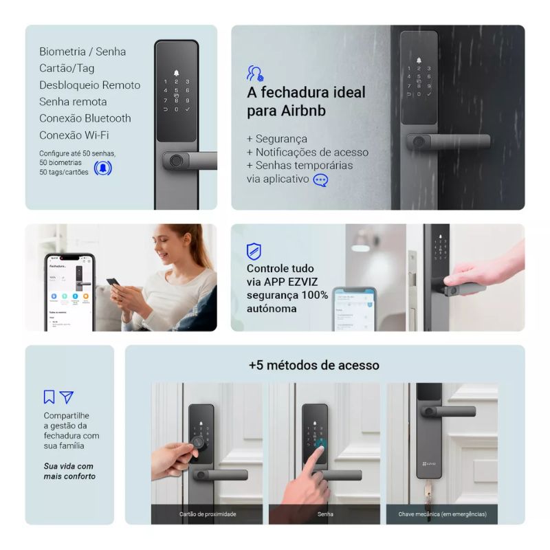 Fechadura inteligente com impressão digital DL05