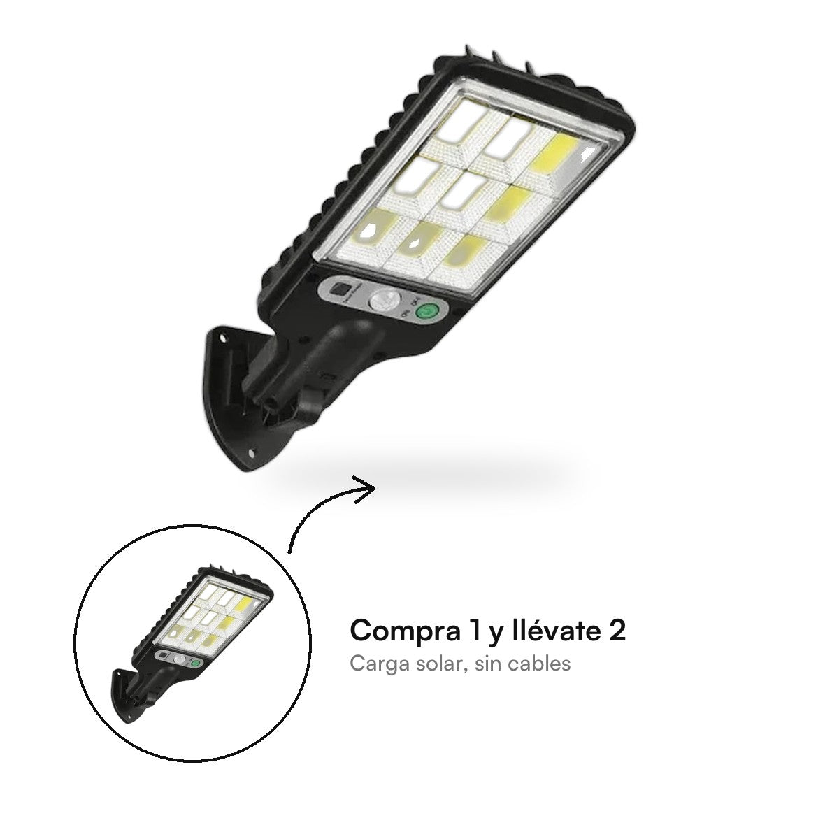Reflector Solar LED Con Sensor De Movimiento Sin Obra Ni Cables