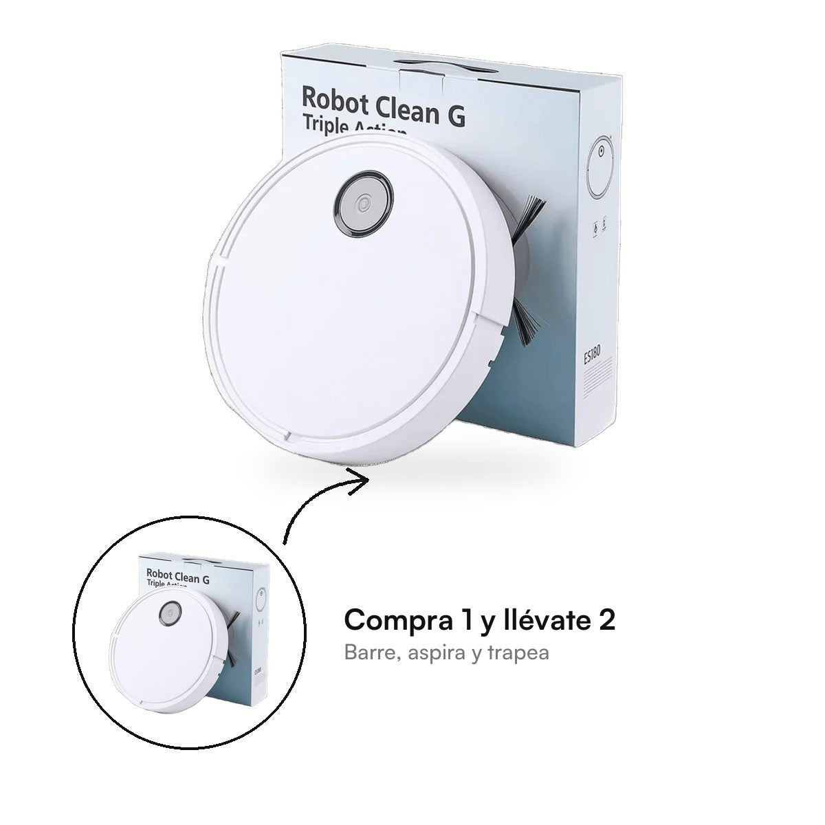 Robot Aspirador Clean — Barre, Aspira y Trapea