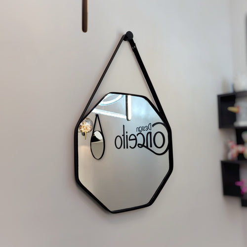 Espelho Decorativo Octagonal Beady Suspenso de Parede